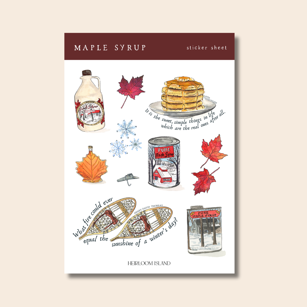 Heirloom Island - Maple Syrup Sticker Sheet Set