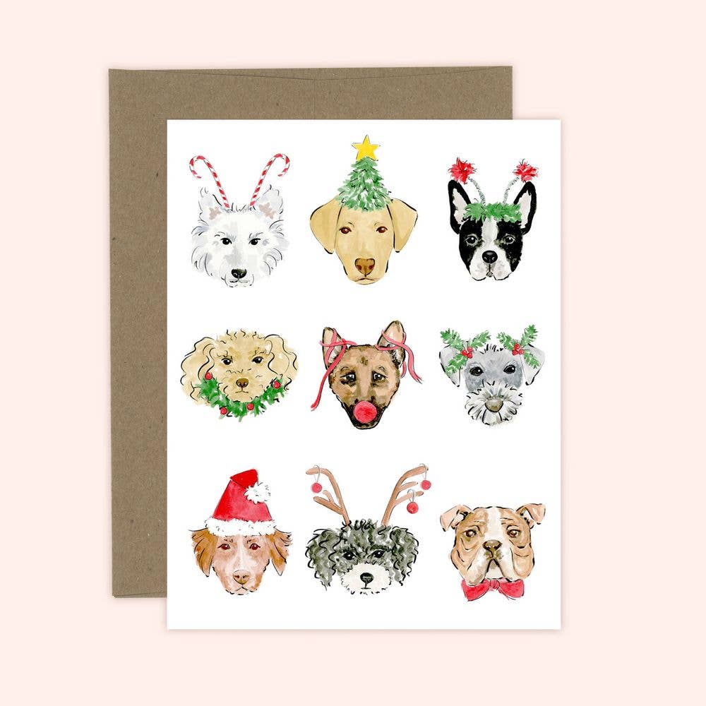 Merry Dogs Christmas Holiday Card