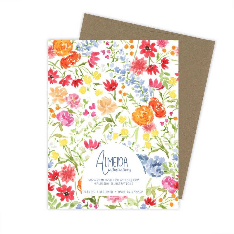 Happy Engagement Floral Greeting Card