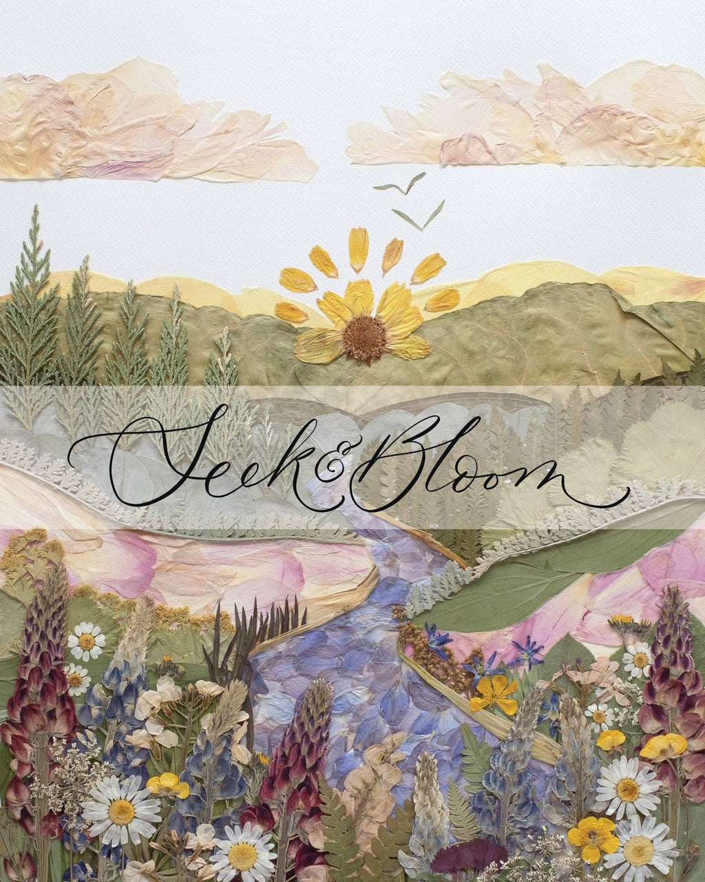 Seek & Bloom Creative Co. - Wild Valley, Pressed Flower Art Print: 8x10