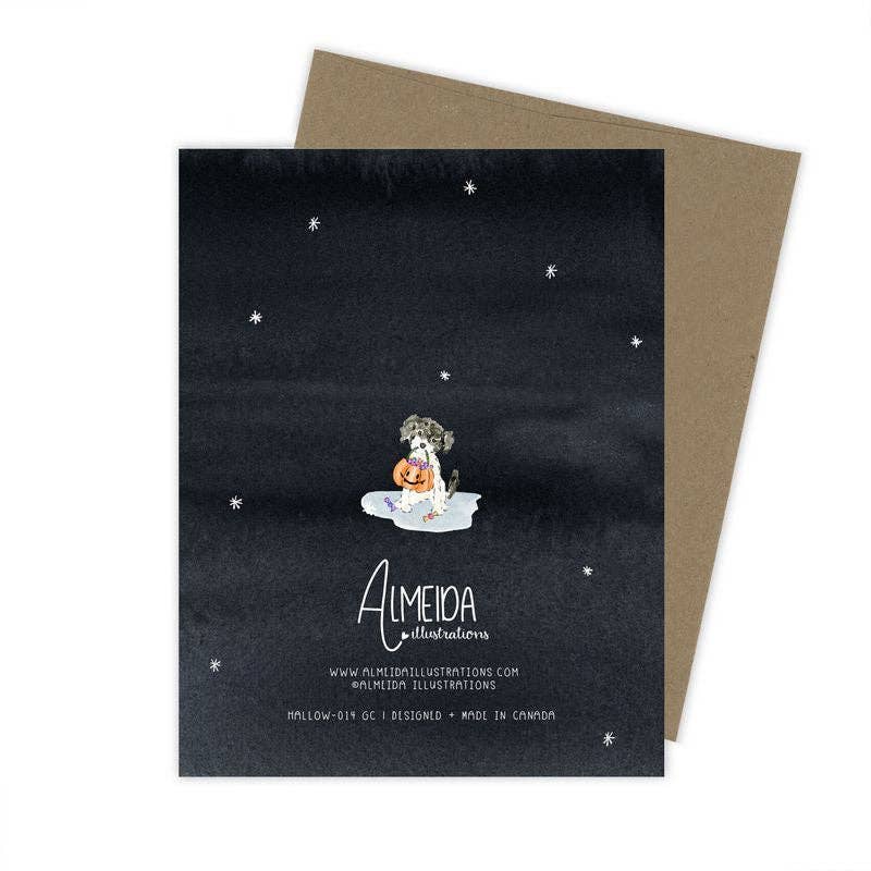 Almeida Illustrations - Spooky Pups Card: White