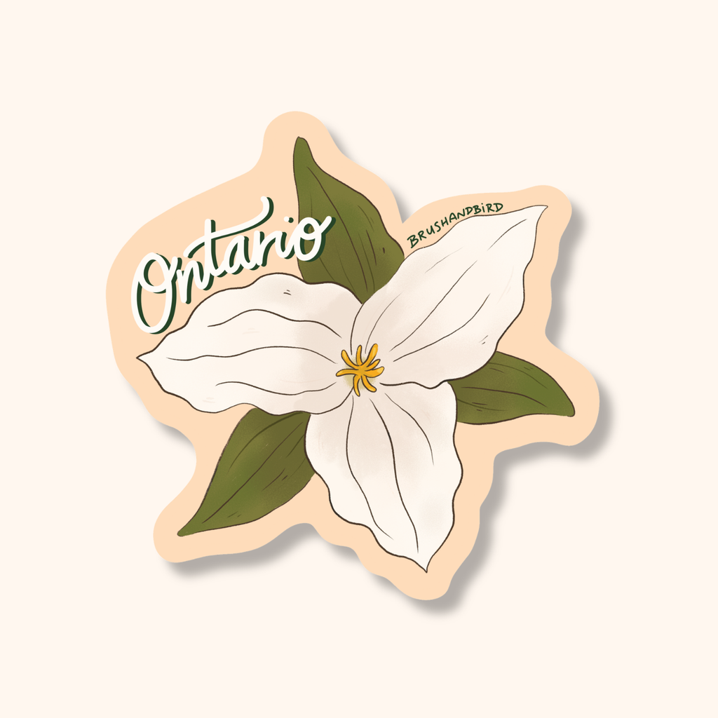 Brush & Bird Paper Co. - Ontario Trillium Sticker | Provincial Flower Vinyl Decal
