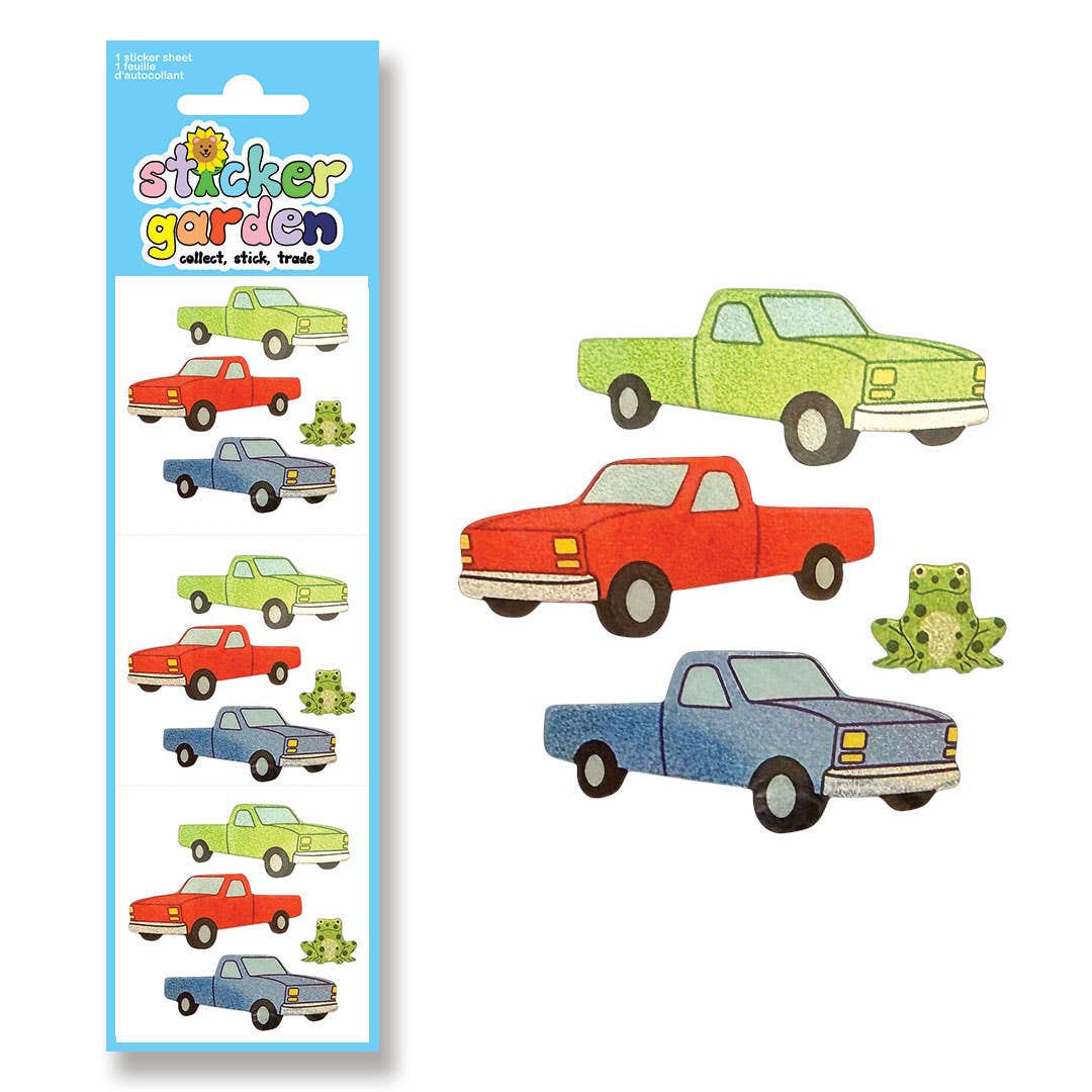 Glitter Toad and Truck Stickers