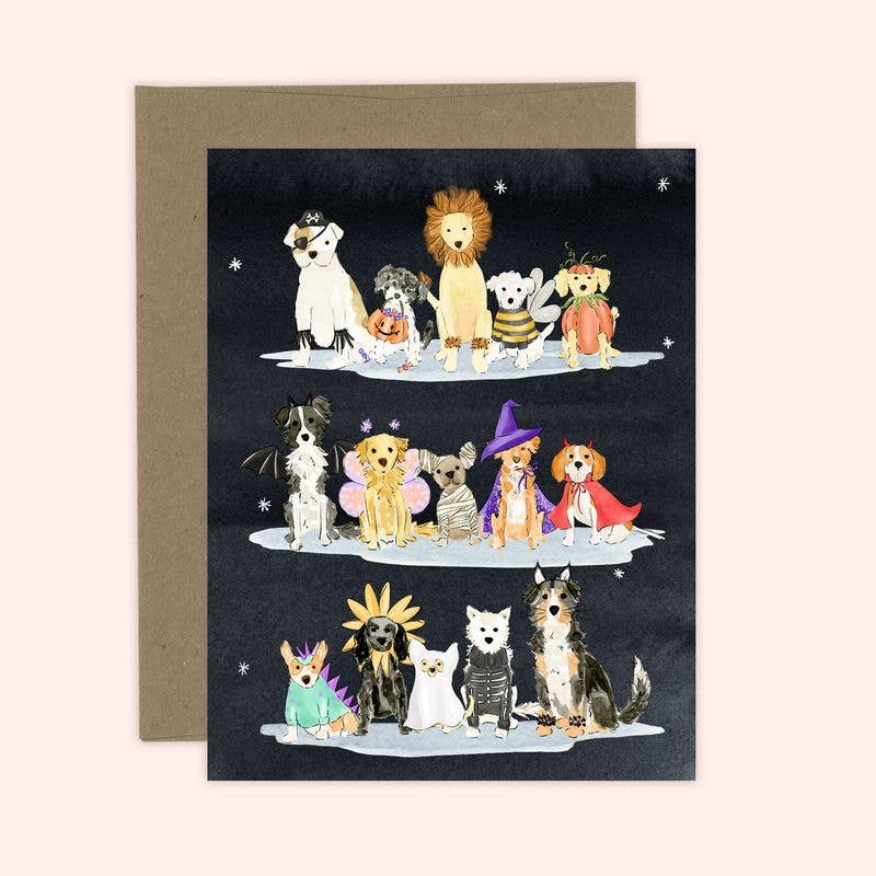 Almeida Illustrations - Spooky Pups Card: White