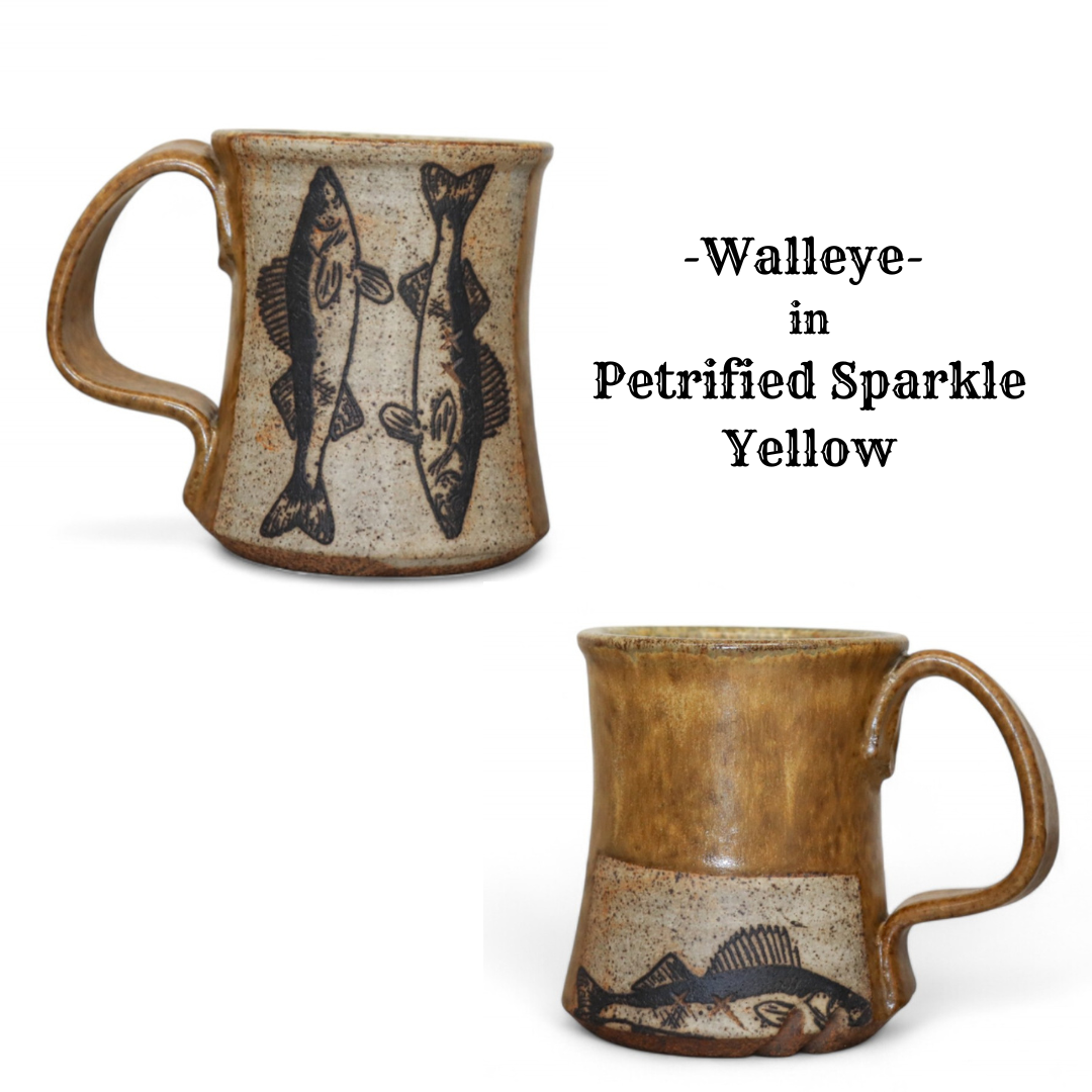 High Country Art - Diner Style Mug - Fish: Petrified Sparkle Yellow, Walleye