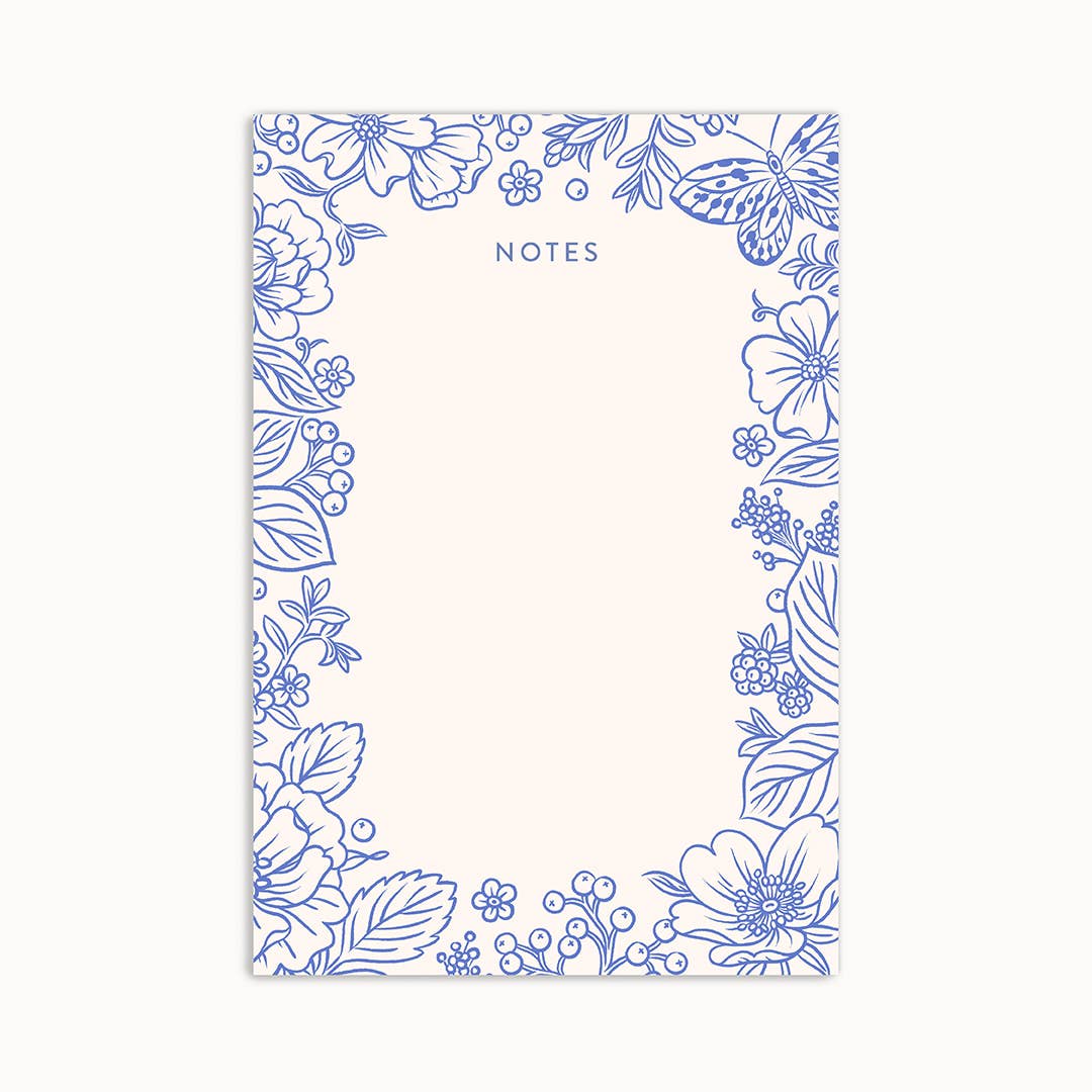 Blue Garden Notes Notepad