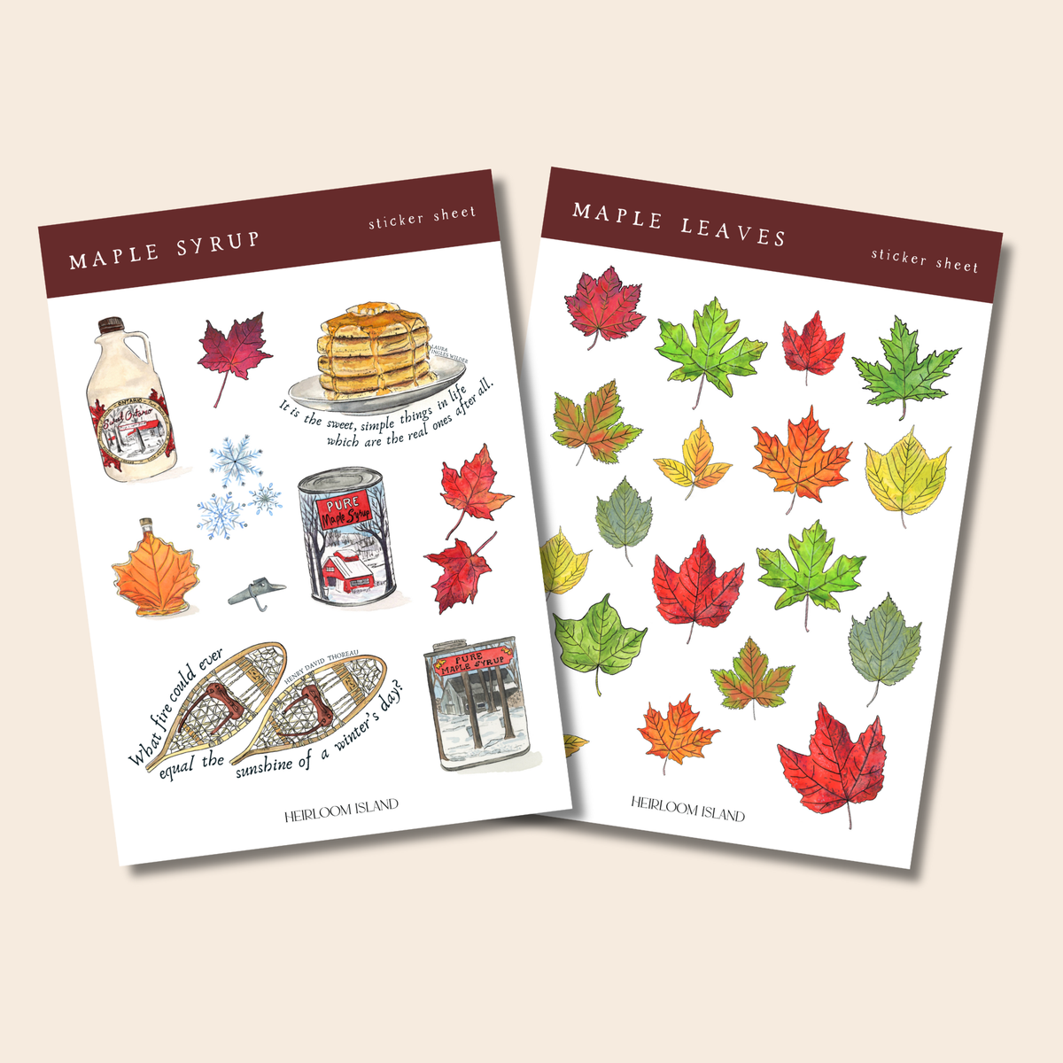 Heirloom Island - Maple Syrup Sticker Sheet Set