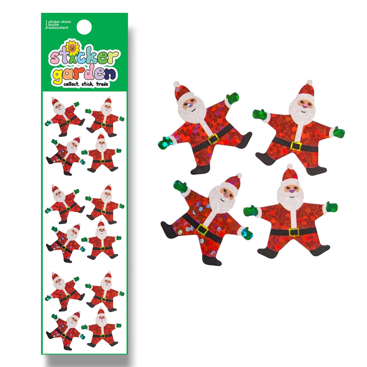 Sparkle Santa Christmas Sticker Sheet