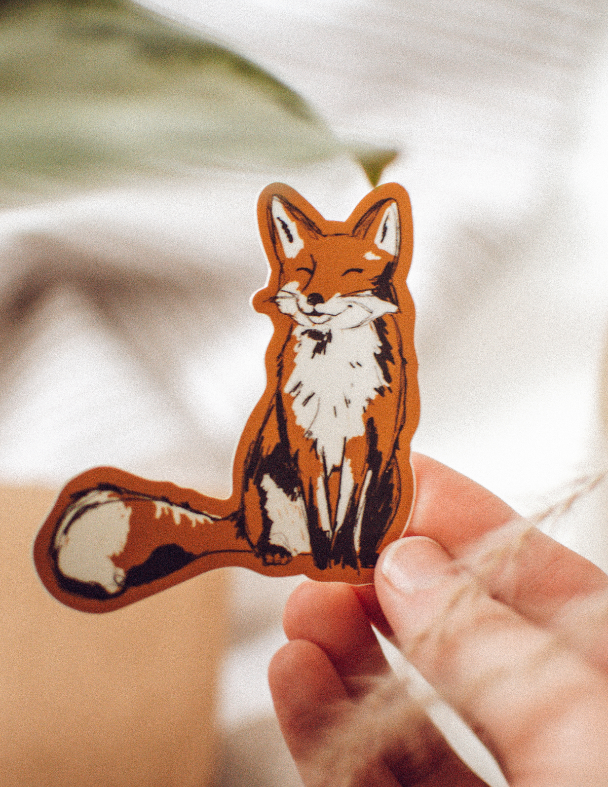 Brush & Bird Paper Co. - Smiling Fox Waterproof Vinyl Diecut Sticker