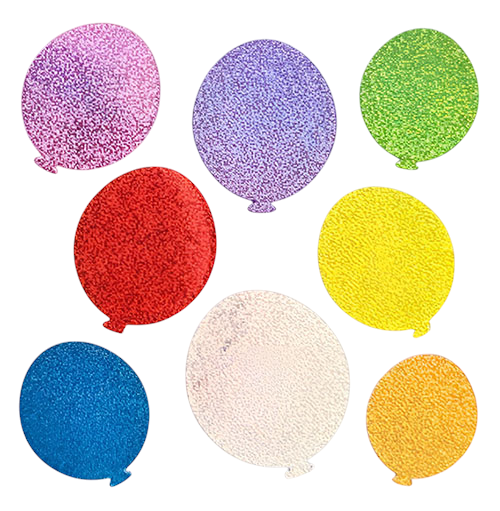 Glitter Balloons Birthday Sticker
