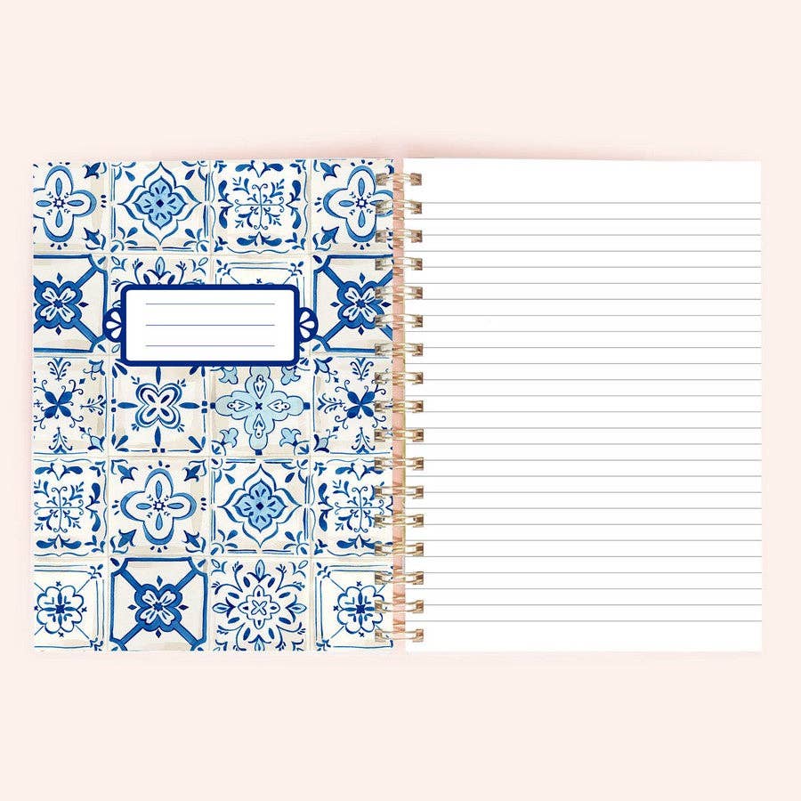 Azulejos Blue Tiles Spiral Notebook | 150 Lined Pages