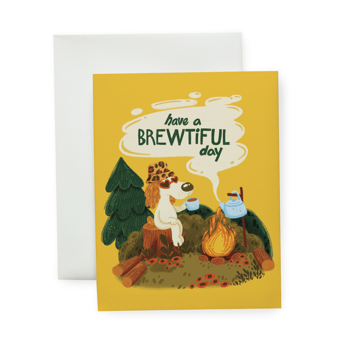Wallflower Studio Co. - Camping Dog Brewtiful Day Everyday Greeting Card