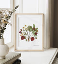 Strawberry Plant Pressed Flower Print