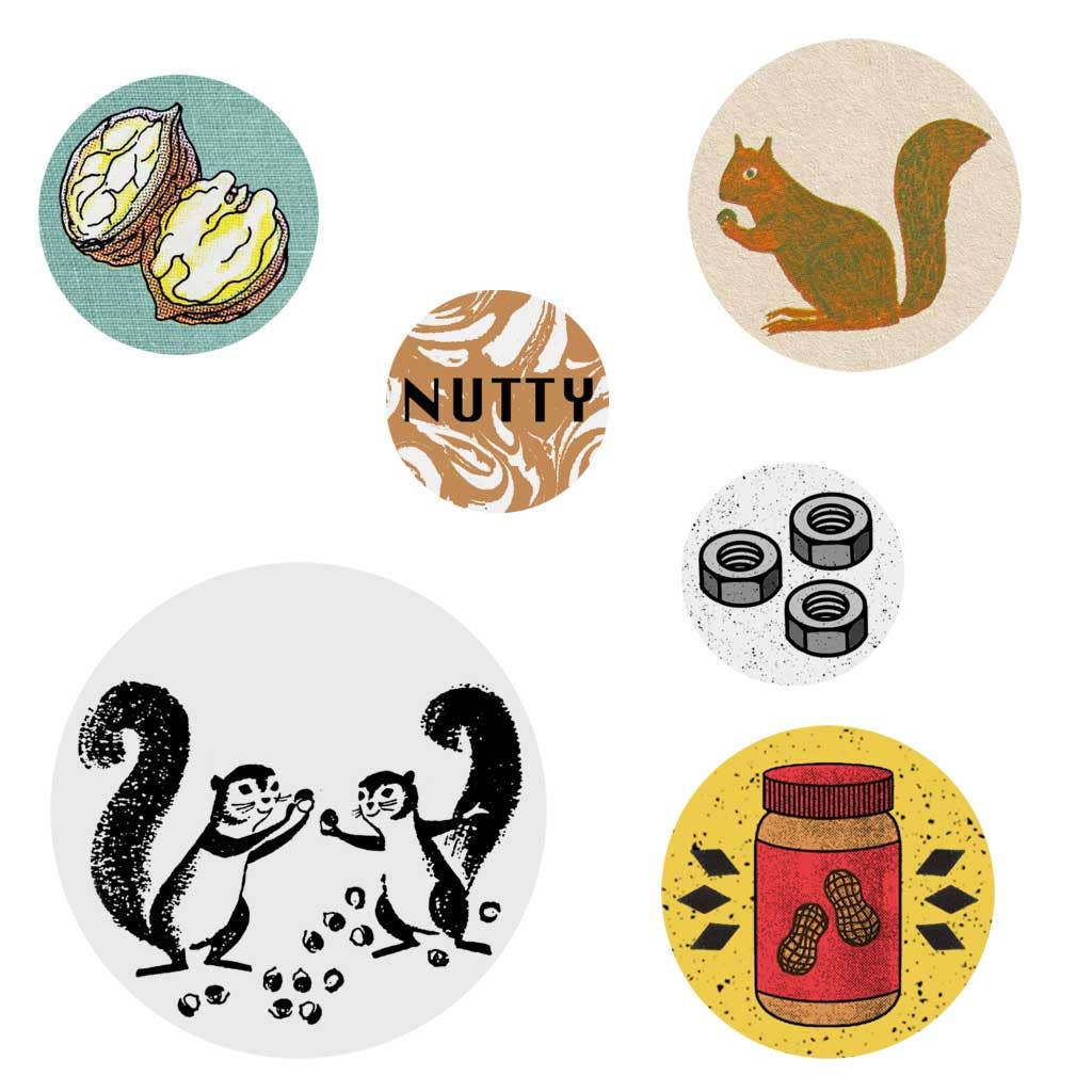 Mixed Nuts Button Set
