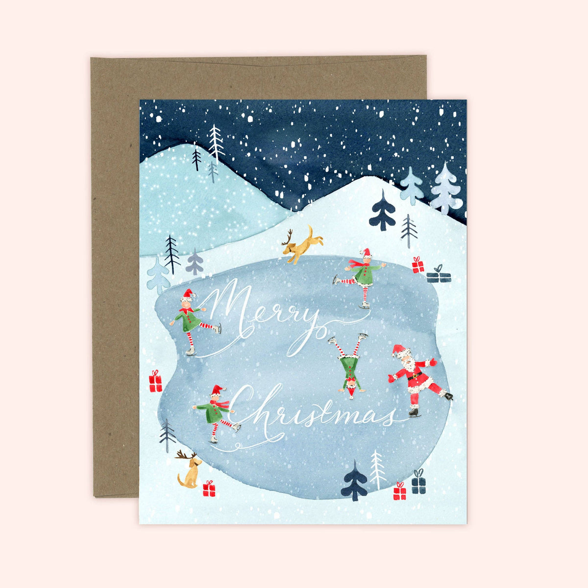 Santa's Christmas Ice Rink Card