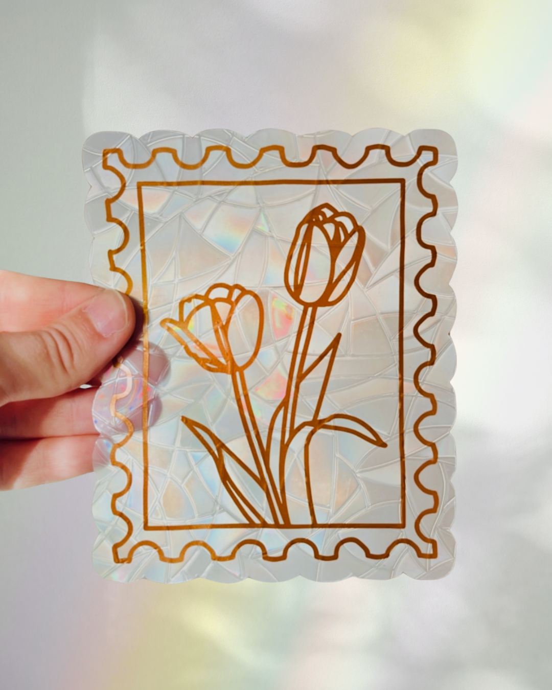 Prismatic Kitty - Tulips Suncatcher Sticker | Window Cling
