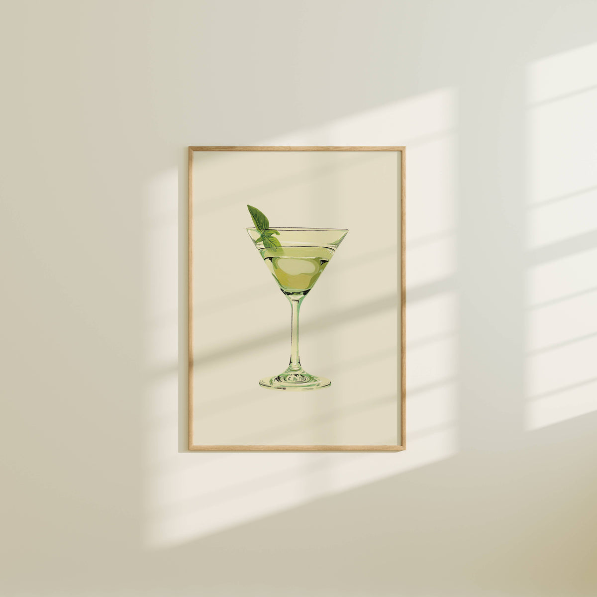 Basil Gimlet Cocktail Wall Art Print