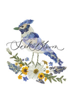 Seek & Bloom Creative Co. - Blue Jay Pressed Flower Print