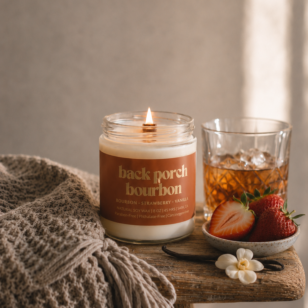 Back Porch Bourbon Non-Toxic Soy Wax Candle