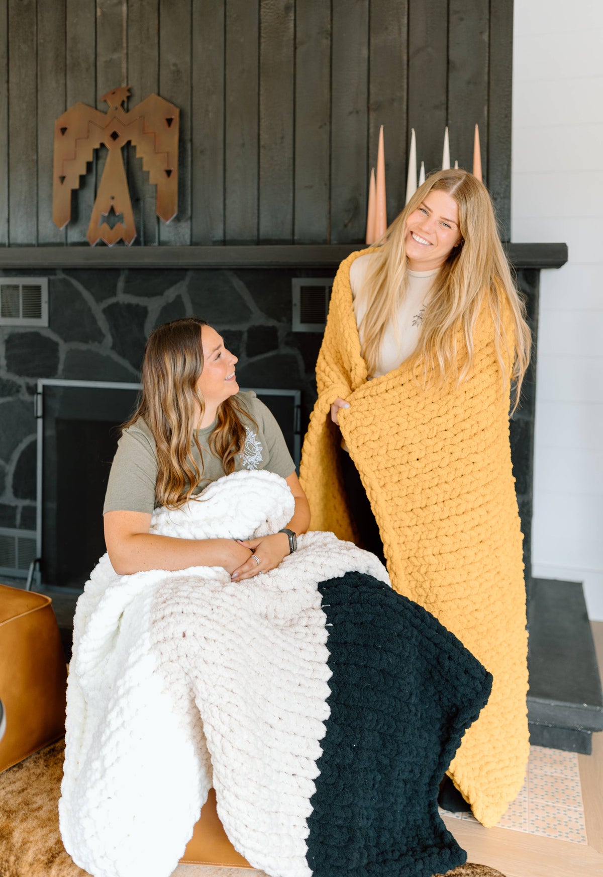 Handmade Chunky Knit Blanket: Lavender