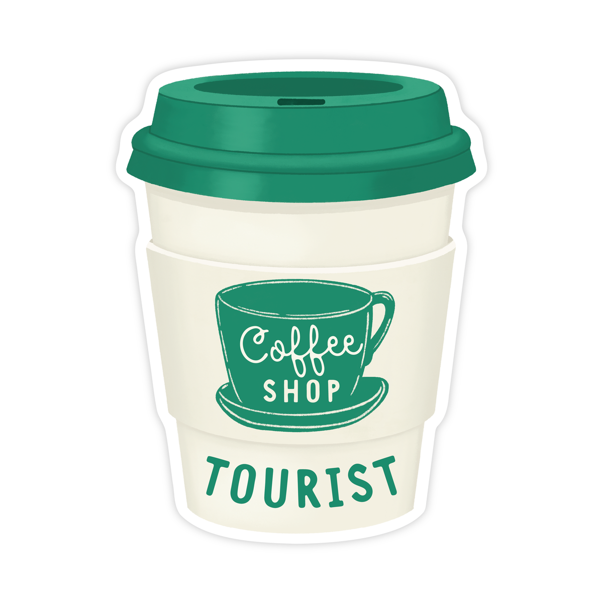 Coffee Shop Tourist - Latte Cup Vinyl Sticker