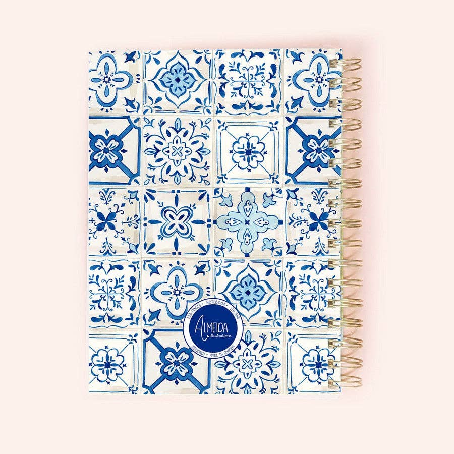 Azulejos Blue Tiles Spiral Notebook | 150 Lined Pages