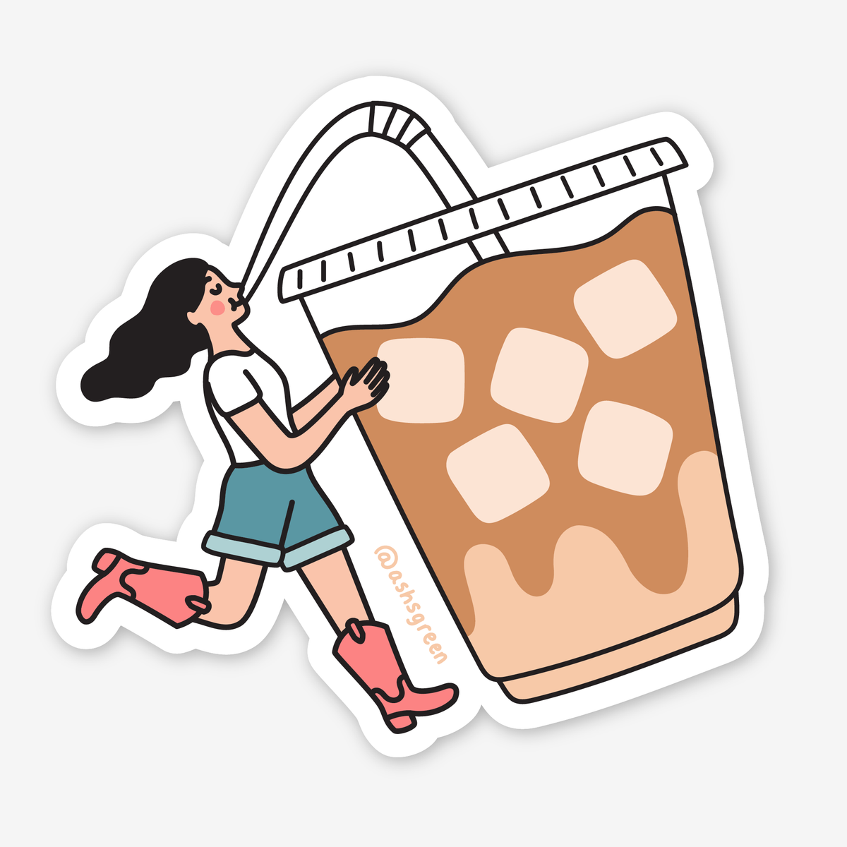 Iced Coffee Girl Sticker