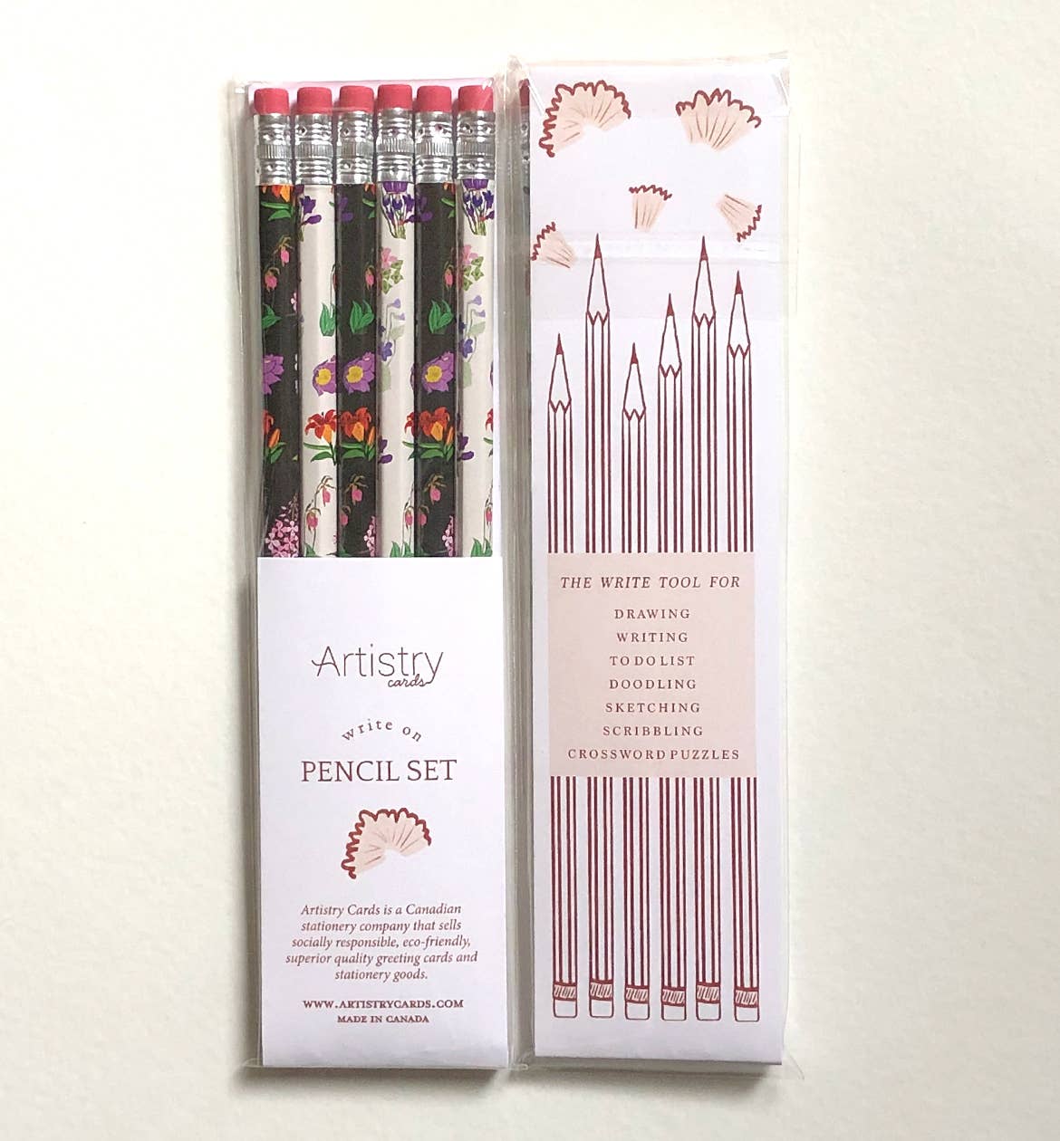 Canadian Flowers Pencils – Set of 6 Unique Designs