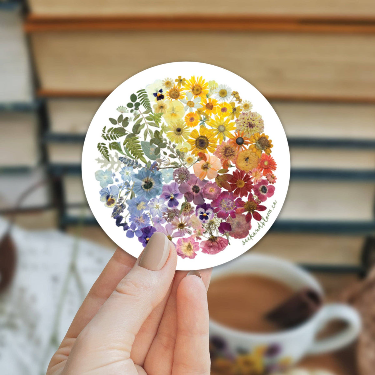 Floral Art Colour Wheel Sticker