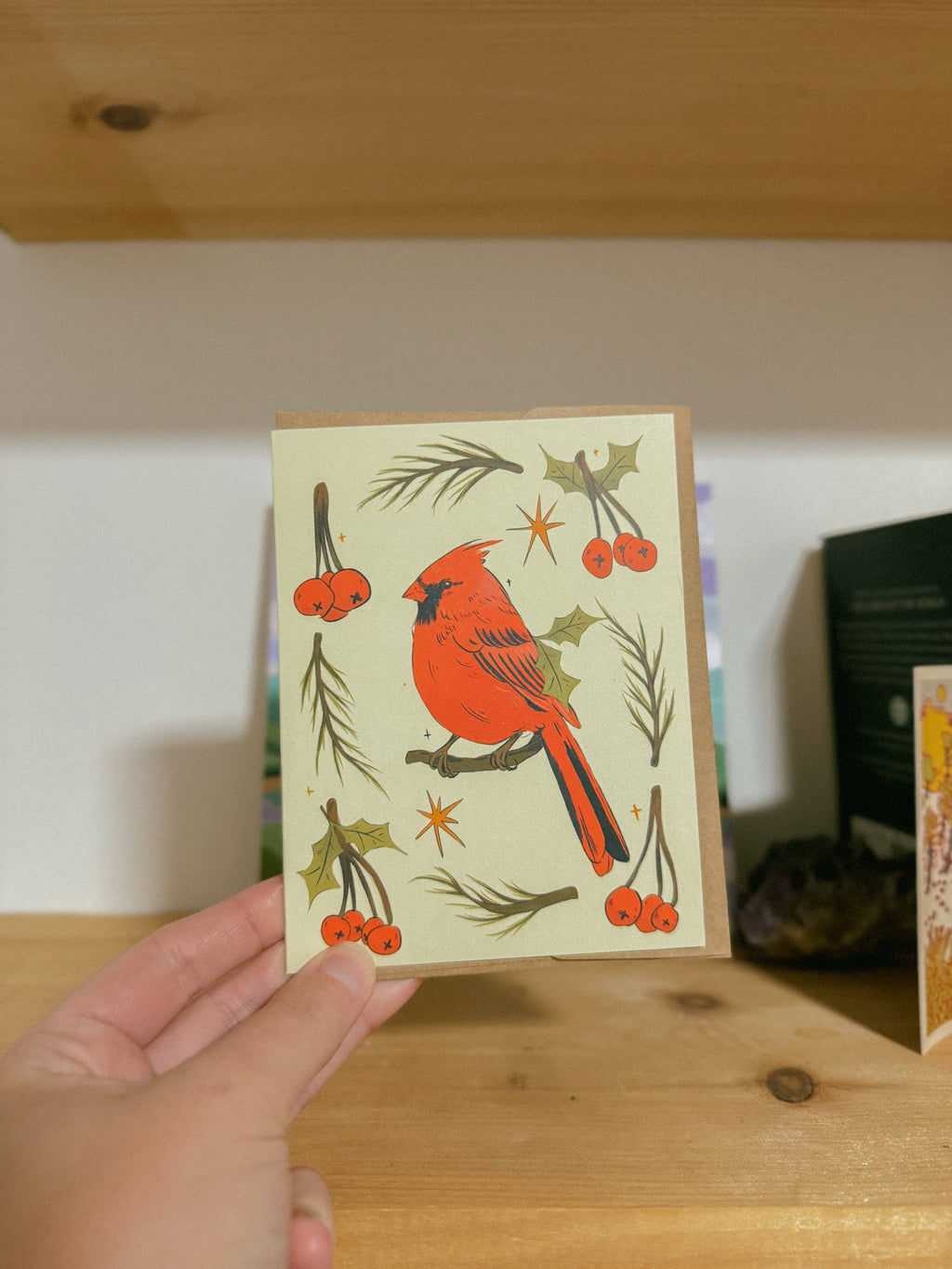 Cardinal Greeting Card | Blank Winter Holiday Card