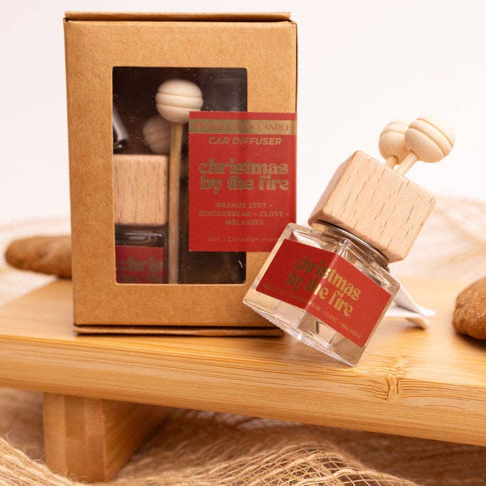 Prairie Creek Candles - CHRISTMAS BY THE FIRE CAR DIFFUSER | Holiday | Vent Clip