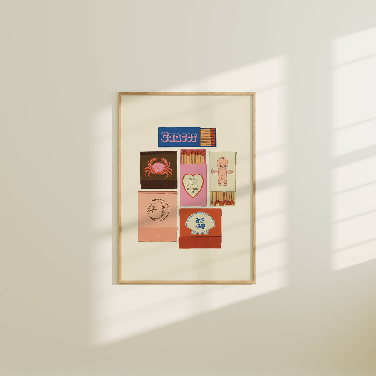 Cancer: Zodiac Vintage Inspired Matchbook Print