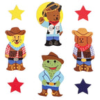 Glossy Animals Cowboy Stickers Retro Inspired: English