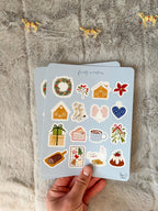 Frosty Winters Christmas Holiday Vinyl Sticker Sheet