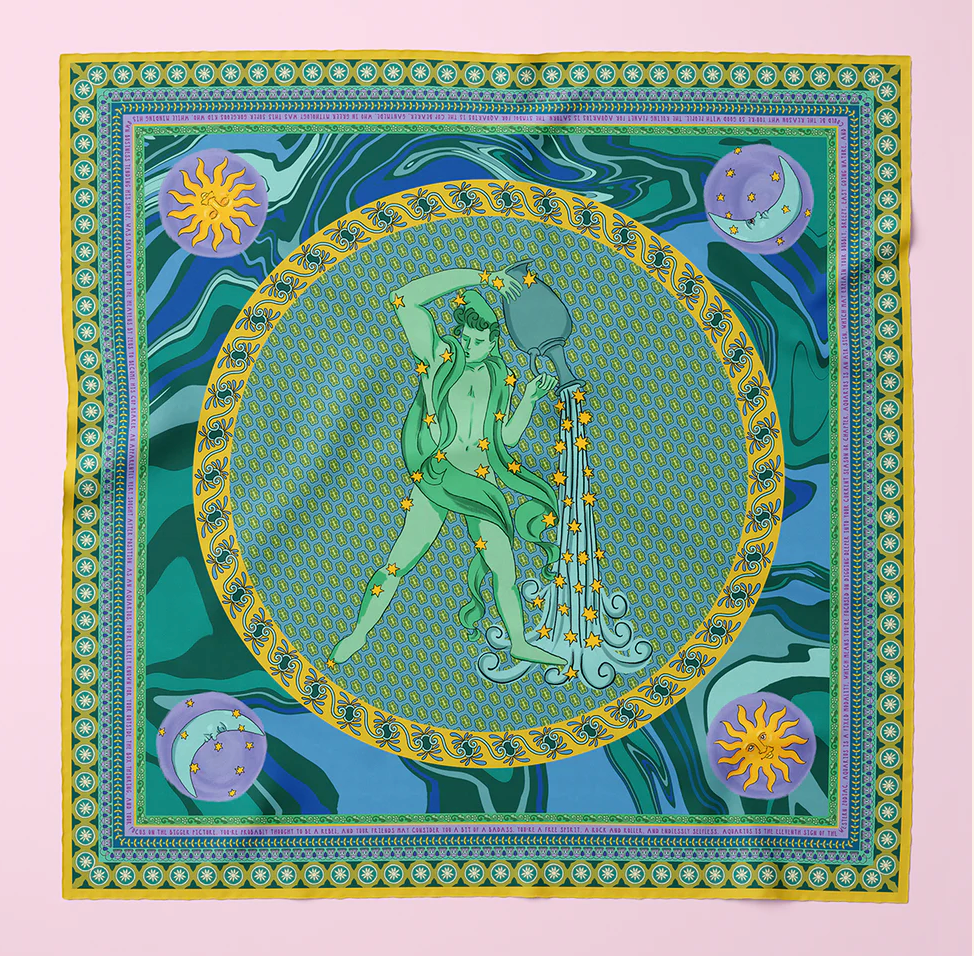 Aquarius Silk Scarf