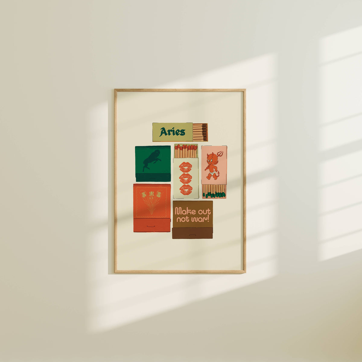 Aries: Zodiac Vintage Inspired Matchbook Print