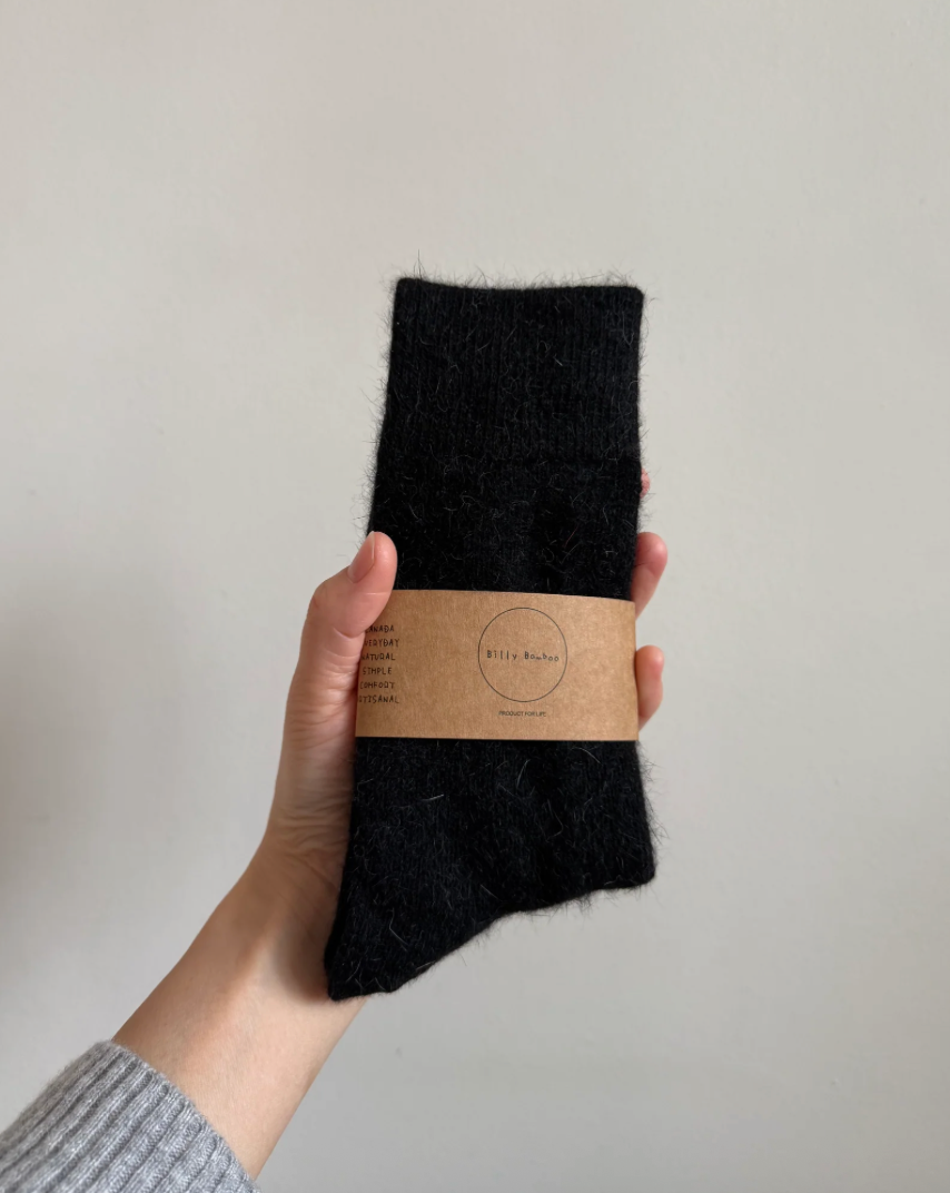 Fluffy Angora Sock:  Black