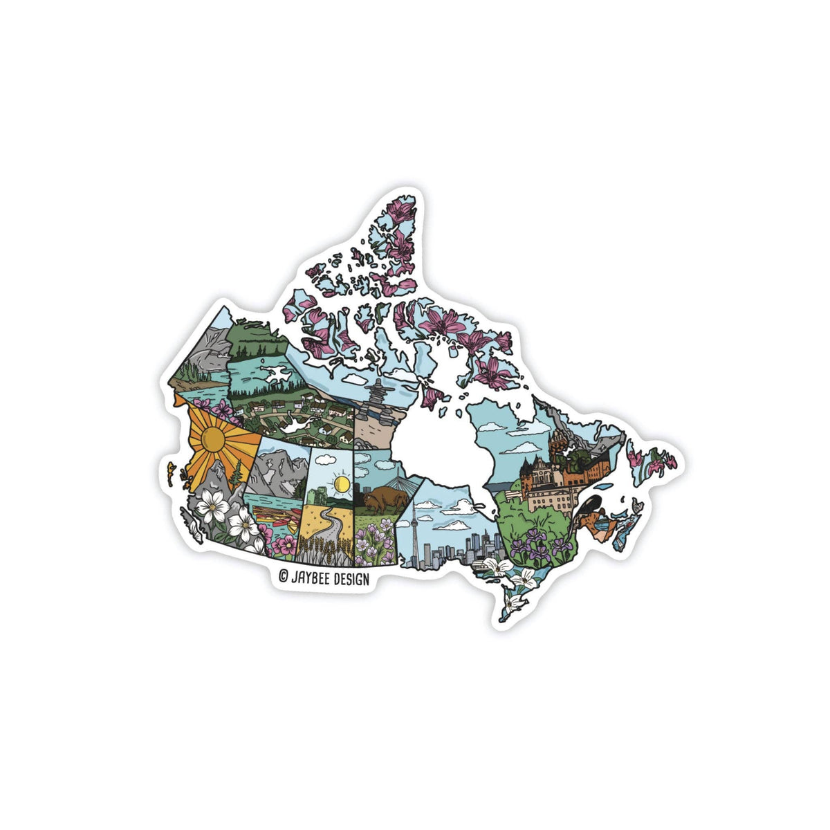 Canada Illustrated Map Sticker
