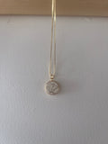 Small Gold China Plate Pendant Necklace