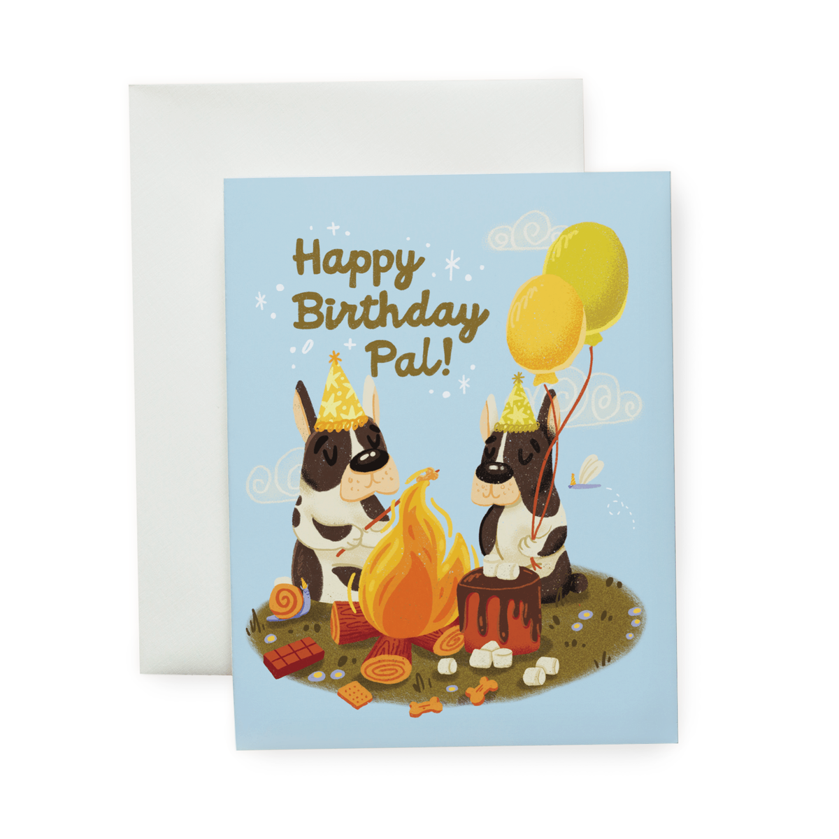 Wallflower Studio Co. - Happy Birthday Pal Campfire Dog Greeting  Card