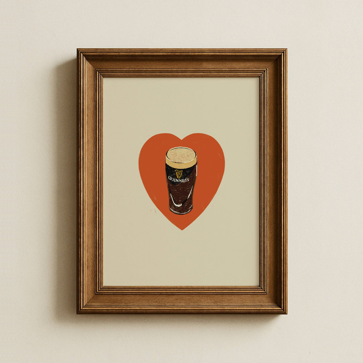 Guinness Heart Art Print: 8x10