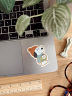 Simple Whimsy - Cozy Fall Snoopy - Autumn Coffee Vinyl Sticker