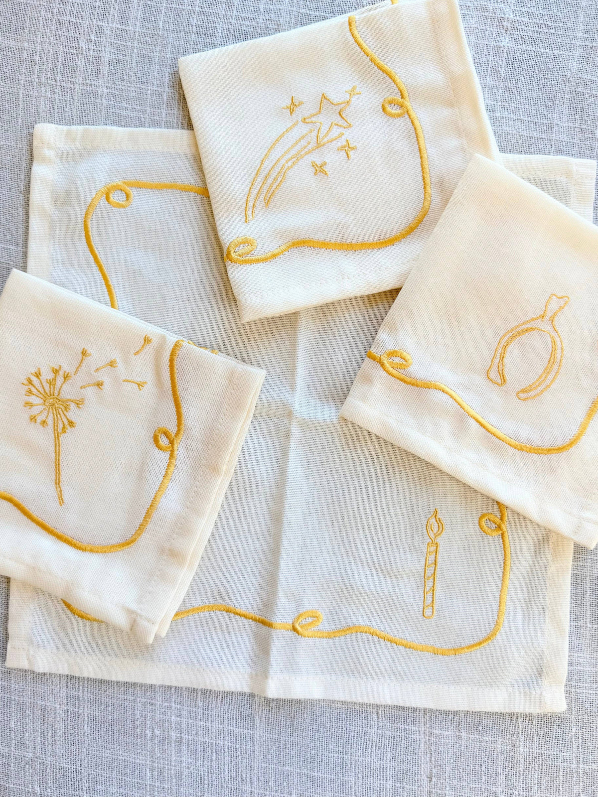 Wish Embroidered Cocktail Napkin Set
