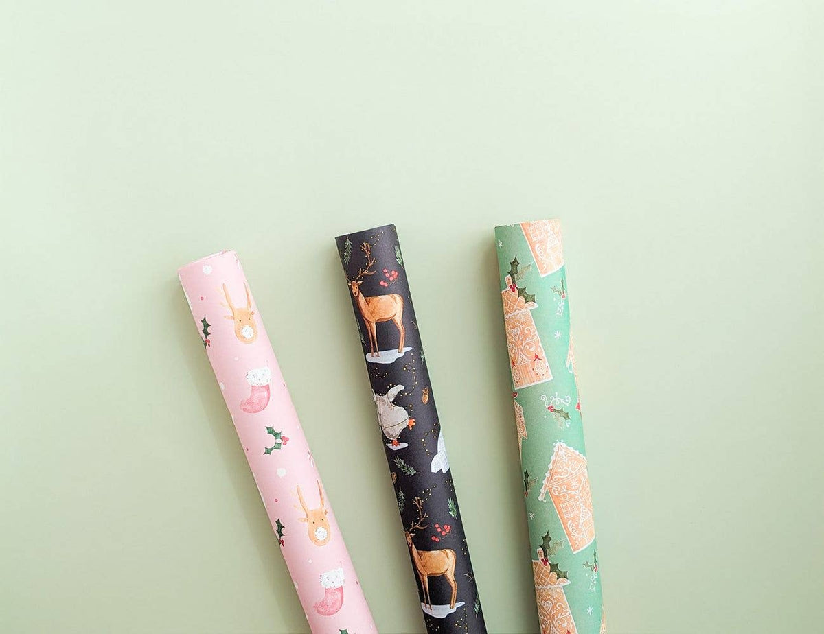 Pink Christmas Gift Wrap: Single Sheet
