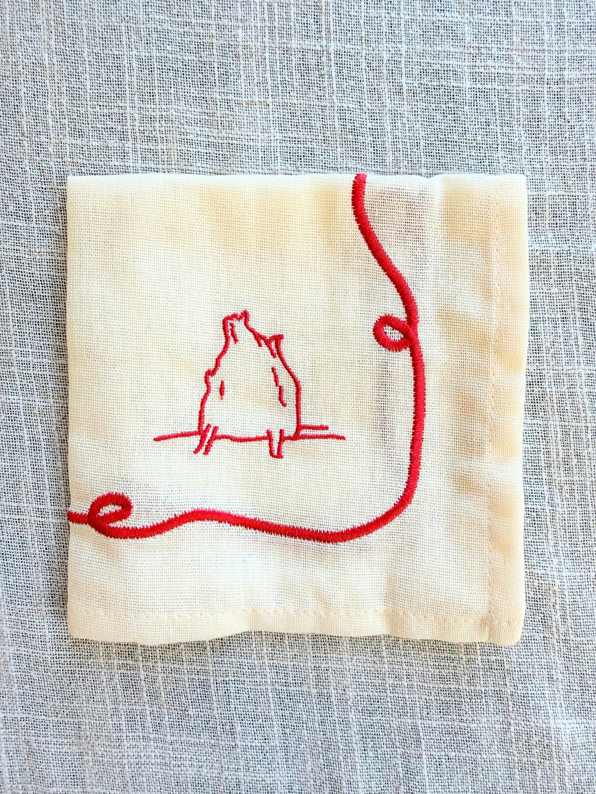 Duck Embroidered Cocktail Napkin Set