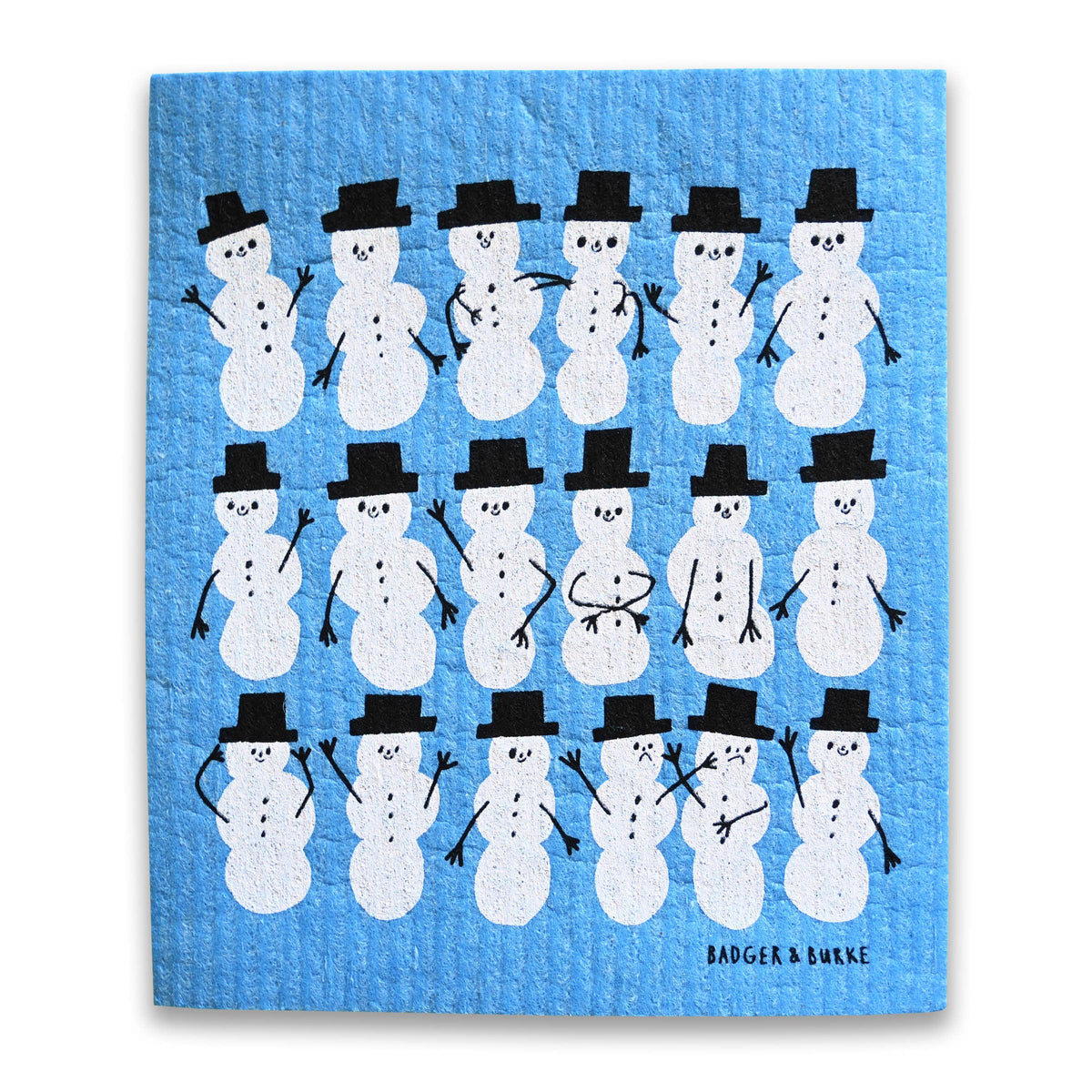 Holiday Snowmen Sponge Cloth / Swedish Dishcloth
